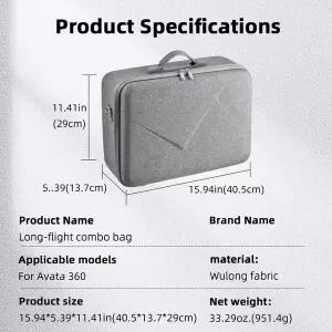 RC 드론 DJI Avata 360 2/고글 N3 플라이 모어 콤보용 휴대용 케이스 대용량 보관 가방 어깨끈이 있는 정리