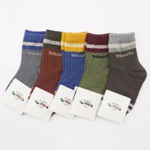 아동 골지 양말 5켤레세트 베이직 여아 장목 어린이 유아 양말세트