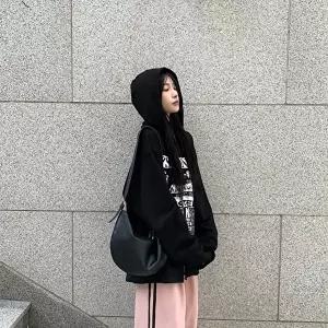 [옷자락]여자 유니크 프린팅 박시 투웨이 후드집업