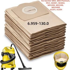 Karcher 6.959-130.0 WD3 MV3  습식 건식 진공 청소기 SE4001 MV1 WD3200 A2204 A2656용 호환 가방