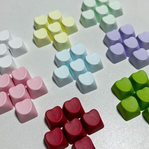10/20pcs 하트 모양 새겨지지 않은 키 캡 Pbt  1U R4 체리 Oem 높이 DIY Mx 스위치