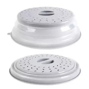 ( )폴딩 접이식 전자레인지 덮개 약26.6cm 음식 튐 방지 뚜껑 높이 조절 채반겸용