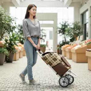 접이식 바퀴달린 장보기카트 휴대용 접는 쇼핑백 시장가방 핸드카트