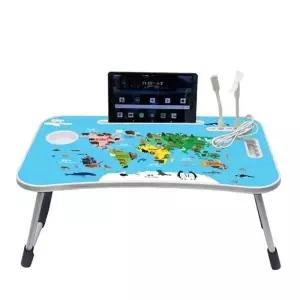( )USB 접이식 테이블 공부상 세계지도 좌식 책상 보조 간이 단체 가방포함
