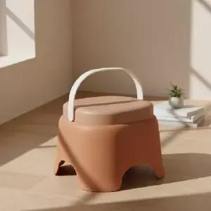 이동식 접이식 발판 의자 가죽 패턴 인테리어 디딤대 중형 높이