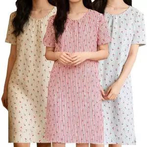 [제이케이유통]2장세트 제이케이 여성 여름 시원한 냉감 쿨원단 아이스 엠보 반팔 원피스