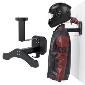 자가솔 모터사이클 헬멧 홀더 벽걸이, 튼튼한 전술 액세서리, 및 축구 장비 보관을 위한 다용도 공간 절약형 디자인, 블랙