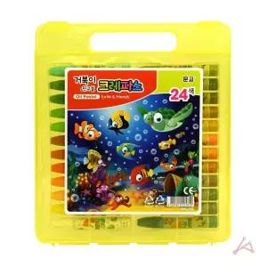 6각 단색 24색 크레파스/크레용/그림/색칠/채색/미술/놀이/신학기/준비물/학용품/문구/학생/어린이/유아