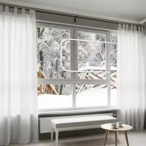 투명 EVA 창문 방풍막 210x125 흰색 외풍차단 단열 커튼