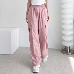 데일리 아이스쿨재질 여자 카고 와이드 밴딩 팬츠 (HSJ-WFC119C)