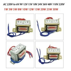 1W 3W 5W 8W 20W 전력 변압기 입력 AC 220V 50HZ 출력 6V 9V 12V 15V 18V 24V 30V 48V 단일 V 2선