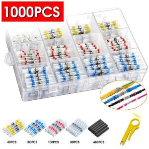 50/100/300/800/1000pcs 실용적인 전기 방수 씰 열 수축 버트 터미널 솔더 슬리브 와이어 커넥터