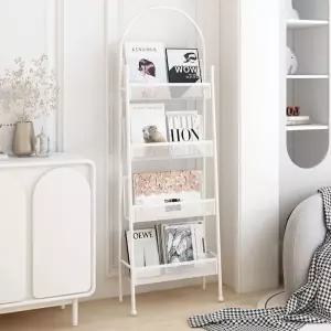 잡지책장 선반 수납 전단지 화이트 스탠드 진열대 책장 흰색