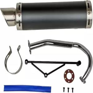 GY6 50cc 스쿠터 모프 타오 존웨이 킴코 39QMB용 레드캡 고성능 배기 시스템 머플러 블랙