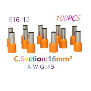 C. 섹션 절연 페룰 케이블 러그 게이지 5 와이어 커넥터 튜브 압착 터미널 황동 엔드 블록 16-12 100PCs 당