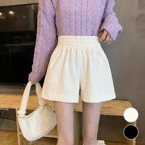 날씬해보이는 하이웨스트 코듀로이 허리밴딩 반바지 (HSJ-WBB016F)