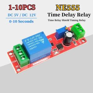 시간 지연 릴레이 NE555 실드 타이밍 타이머 제어 스위치 자동차 펄스 발생 듀티 DC 5V 12V 1-10 개