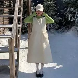 반폴라티셔츠 러블리 누빔원피스 미니백 코디 세트