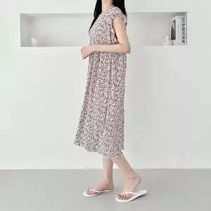 냉주름 프릴어깨 롱원피스 여름 여성스런 나시원피스