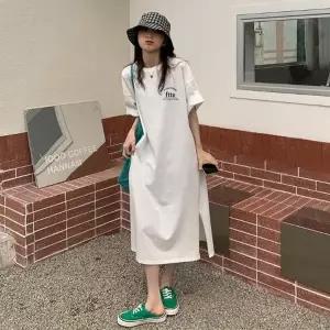 캐주얼 롱원피스 옆트임 레터링 여름 여성원피스