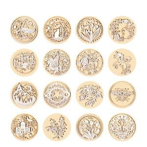 스타 스카이 로터스 호환 로즈 패턴 왁스 인감 스탬프 레트로 복고풍 엔틱 씰링 교체 머리 꽃 잎 장식 수집
