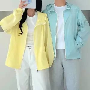 남여공용 크롭 일반 베이직 경량 여름용 간절기 바람막이자켓