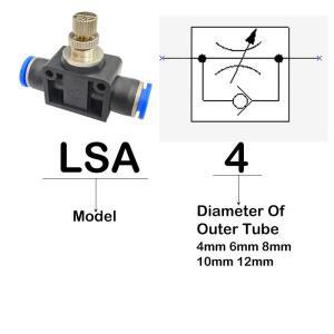 스로틀 밸브 LSA 4-12mm 공기  속도 제어 튜브 워터 호스 공압 푸시 인 피팅