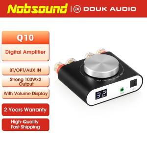 Nobsound Q10 미니 디지털 AUX/광 증폭기 Bluetooth 5.0 수신기 HiFi 클래스 D 데스크 파워 앰프 100W +