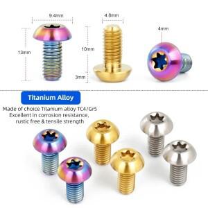 티타늄 자전거 디스크 브레이크 로터 나사 초경량 TC4 MTB 로드 바이크 고정 볼트 사이클링 부품 M5x10mm T