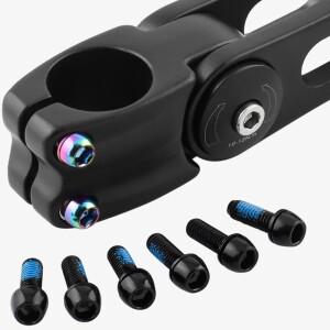 티타늄 도금 자전거 핸들바 나사 M6 17MM 볼트 스템 라이저 고정 디스크 브레이크 캘리퍼 MTB