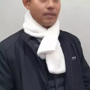 흰색 남성 여성 부드러운 인조 털 목도리 고리 머플러 밍크목도리