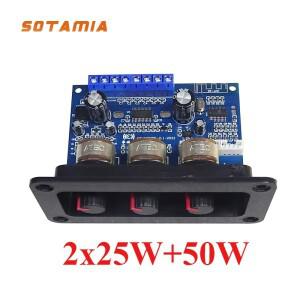 SOTAMIA 블루투스 5.0 파워 앰프 오디오 보드 홈 시어터 2.1 서브우퍼 사운드 스피커 2x25W + 50W