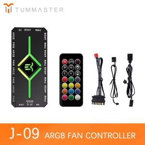 TUMMASTER 5V 3핀 ARGB 팬 허브 마그네틱 접착식 리모컨 컴퓨터 PWM 컨트롤러 (PC 케이스 DIY 액세서리용)