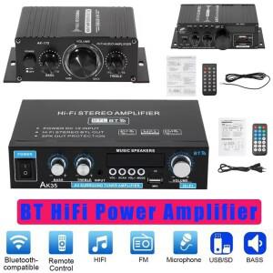 AK35 800W 가정용 자동차 앰프 2 채널 블루투스 5.0 서라운드 사운드 FM USB 원격 제어 미니 HIFI 디지털