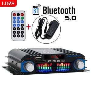 1800W 피크 전력 HiFi 사운드 앰프 디지털 4 채널 오디오 블루투스 노래방 플레이어 FM 라디오 지원 원격