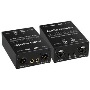 2채널 XLR 오디오 아이솔레이터 소음 감소 필터는 현재 제거 6.5 믹서 듀얼