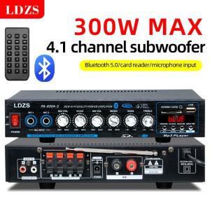 오디오 파워 앰프 300W 블루투스 HiFi 스피커 12V AV 리모컨 포함 차량용 가정용 스퀘어 댄싱 5.0 채널