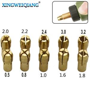 0.5/0.8/1.0/1.6/1.8/2.0/2.2/2.4/3.0/3.2mm를 포함한 10개 황동 드레멜 콜릿 미니 드릴 척