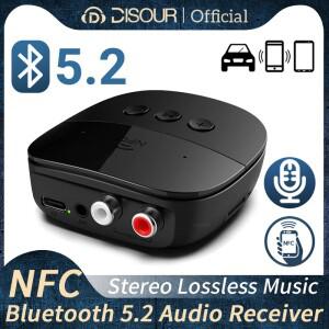 Bluetooth 5.2 오디오 수신기 RCA 3.5mm AUX USB 스테레오 NFC 무선 어댑터 차량용 키트 스피커 증폭기 용