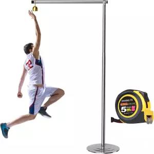 LQDMAER 수직 점프 테스터 바닥 서 있는 측정 도구 테이프가 장착된 장치 훈련용 조절 가능한 높이