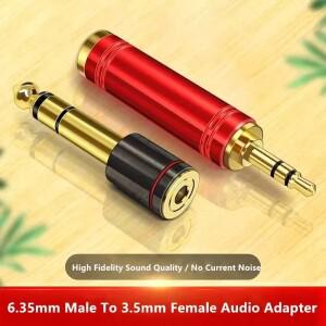 3.5mm ~ 6.35mm 여성용 헤드폰 어댑터 6.5 커넥터 이어폰 마이크 스피커 기타 변환 플러그 오디오
