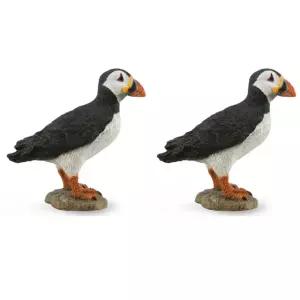 컬렉타 퍼핀 새 피규어 장난감 코뿔바다오리 X2개