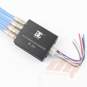 1pcs 자동차 오디오 2in 4out 액티브 하이-로우 서브 우퍼 앰프 지연 기능 소켓 2-4 아웃 변환