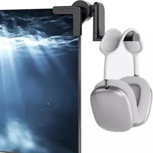 모니터용 KDD 헤드셋 스탠드 - 360도 회전이 가능한 조절 헤드폰 홀더 책상용 걸이 견고하고 공간 절약형