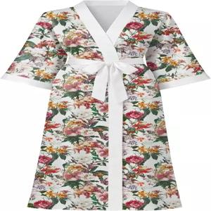 아트패션 여성 실크 플로럴 로브 롱 새틴 목욕 가운 슬립웨어 라운지웨어