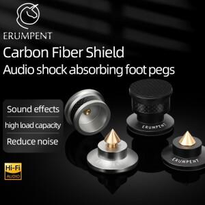 4PCS HiFi 콘 스피커 스파이크 스탠드 하이 엔드 탄소 섬유 메탈 CD 앰프 조정 가능 턴테이블 절연 피트