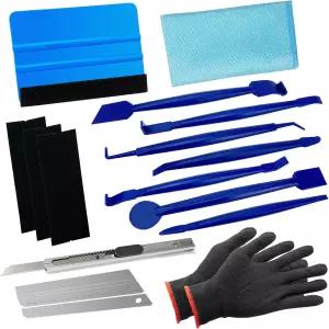 창문 필름 설치용 스판노 비닐 랩 도구 키트 틴트 7PCS 프로 틴팅 스틱 스퀴지 펠트 장갑 프렌치 테리