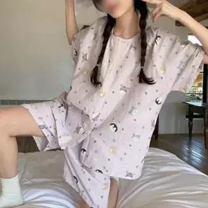 여성 여름 펭귄 반팔 잠옷 밴딩 파자마 홈웨어 세트