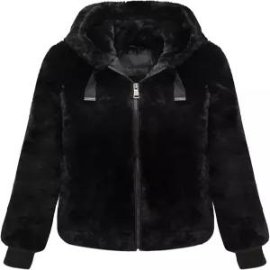 벨리베라 여성용 인조 모피 코트 전단 폭신한 퍼지 후드 셔파 안감 플리스 재킷