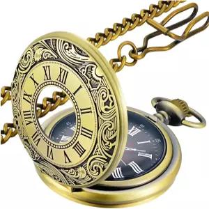 체인 크리스마스 졸업 생일 선물 아버지의 날을 기념하는 LYMFHCH 빈티지 포켓 워치 로마 숫자 스케일 쿼츠